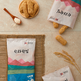 [Kyongdong Hangwa] Glutinous rice Sesame Gangjeong 400g-Glutinous rice Hangwa, Korean Traditional Snacks, Traditional Desserts, 100% Handmade-Made in Korea